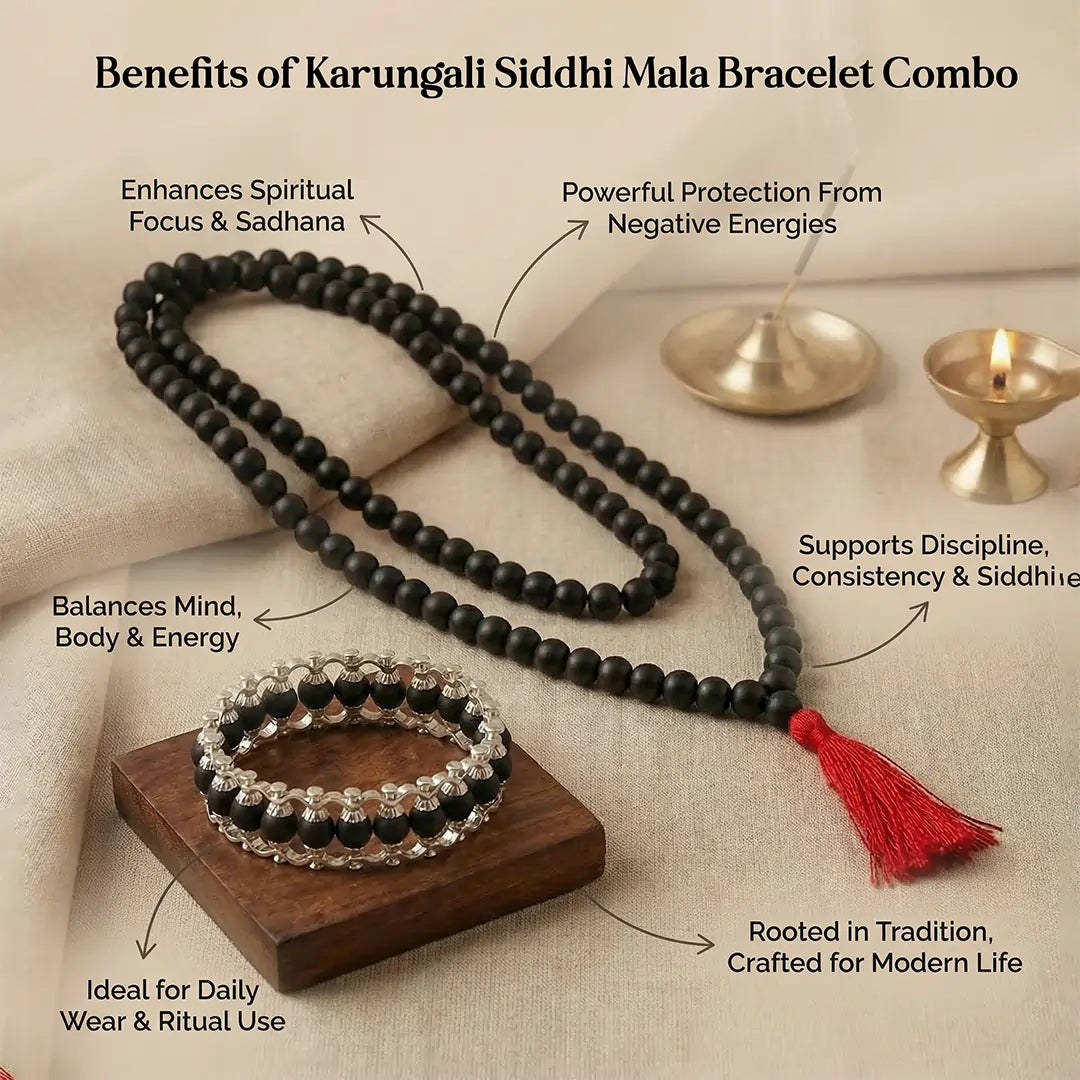 Karungali Siddhi Mala Bracelet Combo