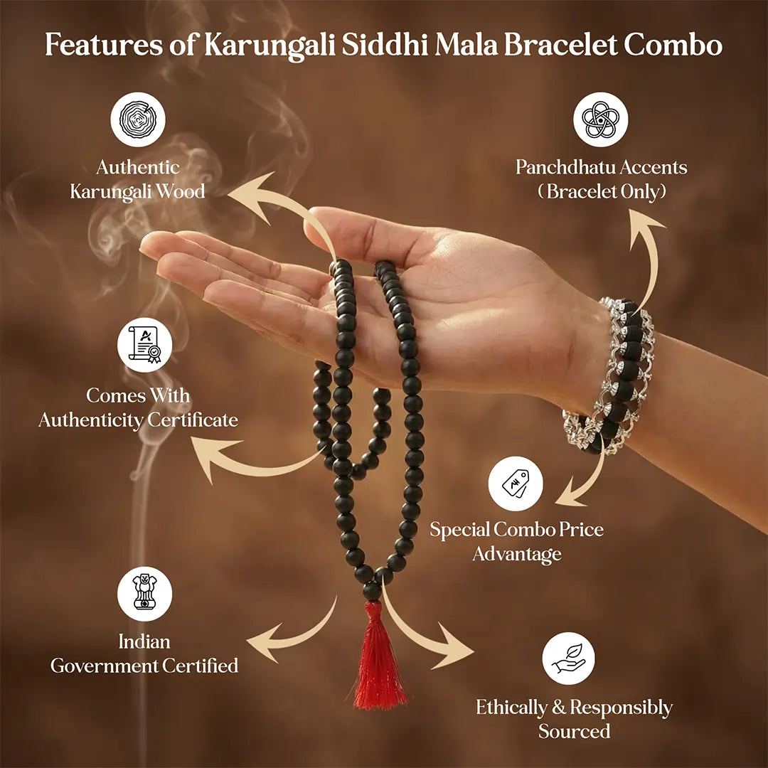 Karungali Siddhi Mala Bracelet Combo