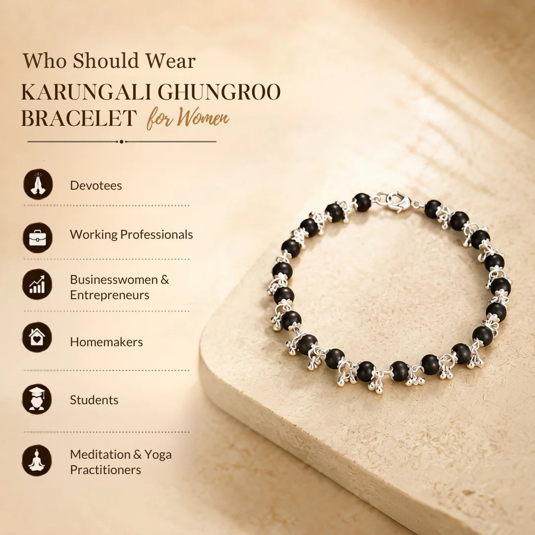 Karungali Ghungroo Bracelet For Women
