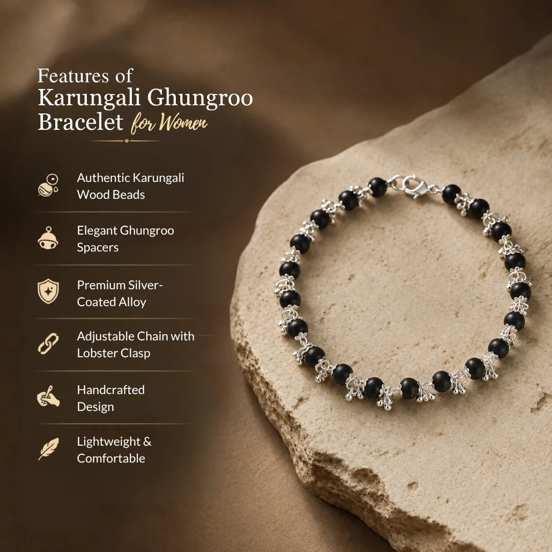 Karungali Ghungroo Bracelet For Women