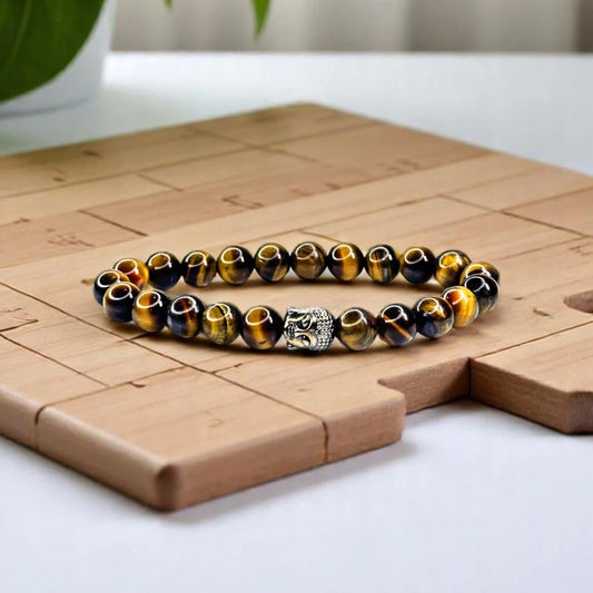 Tiger Eye Bracelet with Buddha Charm